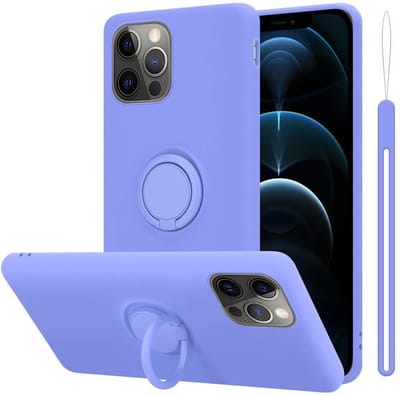 Cadorabo Hoesje geschikt voor Apple iPhone 12 / 12 PRO in LIQUID LICHT PAARS - Beschermhoes van flexibel TPU silicone Case Cover met ring