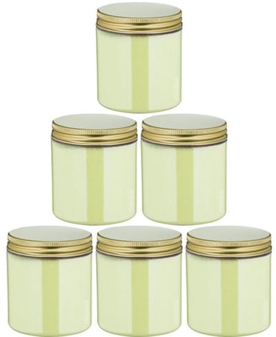 Scrubzout Fresh Ginger - 300 gram - Pot met gouden deksel - set van 6 stuks - Hydraterende Lichaamsscrub