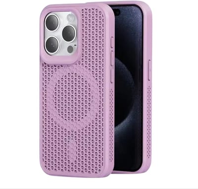 Koelend Telefoonhoesje geschikt voor iPhone 17 – Ademend Hardcase Telefoon Case, Warmteafvoer, Anti-Oververhitting & Beschermend Design-Paars