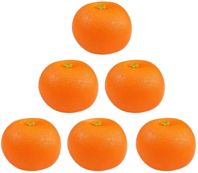 Dailygoods- Kunstvruchten 6 Stuks - Kunstmatige Sinaasappels - Decoratie Fruit - Fotografie-Rekwisieten - Duurzaam Schuim - Lichtgewicht Materiaal - Nepfruit