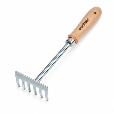 Synx Tools Mini Tuinharkje Verzinkt Staal - Handhark - Handgereedschap Tuin - Hand harkje -Tuingereedschap - tuinhark - handgereedschap - Verzinkt