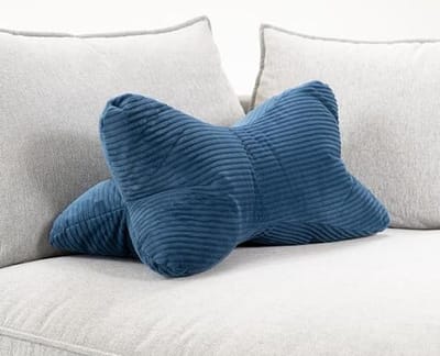 XXL Leeskussen 60 x 30 x 30 cm - Corduroy, Blauwe Nekrol voor Religeren en Ontspannen - Wasbaar op 60 °C - Öko-Tex 100 Gecertificeerd