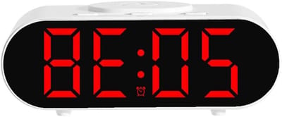 Draadloze Oplaadwekker - Digitale Klok - Wakker Worden - Spraakbesturing - 15W Snelladen - Rood