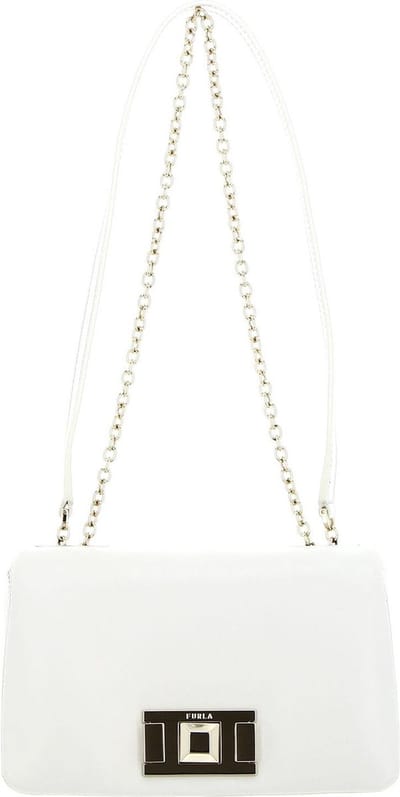 FURLA Leren Schoudertas Avondtas Lulu Mini Crossbody Marshmallow Wit