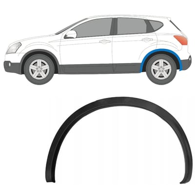 Zijlijst sierlijst achterspatbord voor Nissan Qashqai 2007-2013 / Links