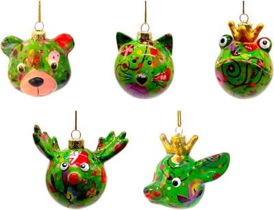 Pomme Pidou Kerstballen set 002 5 stuks (5x5x5cm - Keramiek)