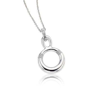 Orphelia ZH-4588 - Ketting met hanger Cirkel - Zilver 925 - Zirkonia - 45 cm