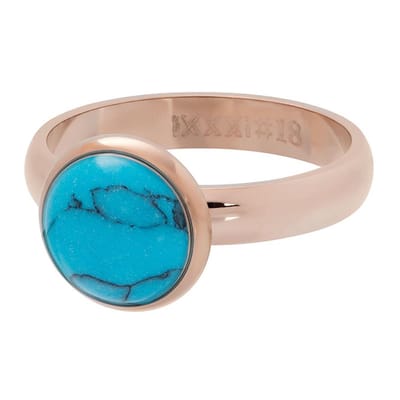 iXXXi Jewelry - Vulring - 1 Blue turquoise stone - rosegoudkleurig - 4mm - maat 17