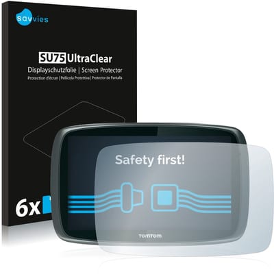 Savvies - Screenprotector voor TomTom GO 6000 - Folie Beschermfolie transparant 6 Stuks