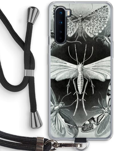 Case Company® - Hoesje met koord geschikt voor OnePlus Nord hoesje met Koord - Haeckel Tineida - Telefoonhoesje met Zwart Koord - Bescherming aan alle Kanten en Over de Schermrand