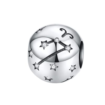 Sterrenbeeld ram bedel zirkonia | bedels voor armband | zodiac aries bead | Zilverana | geschikt voor alle bekende merken | 925 zilver | moederdag