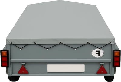 Aanhangerafdekzeil - Trailerhoes PVC - Transport Beschermen - Waterdicht UV-bestendig - 191 x 121 x 10 cm - Grijs
