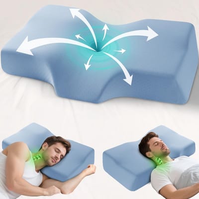 Dailygoods- Hoofdkussen ergonomisch - Traagschuim - Nek- en schouderpijnkussen - Verkoelend slaapkussen - Zijslaapkussen - Optimale ondersteuning