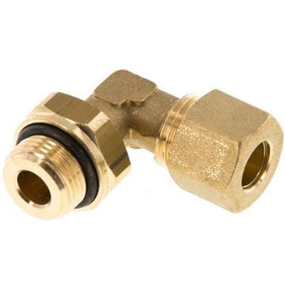 10mm & G3/8'' Messing L-Vorm Knelfitting Buitendraad 95bar NBR Verstelbaar DIN EN 1254-2