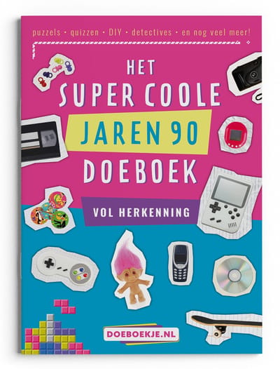 Super Coole Jaren 90 Doeboek - puzzels varia, quizzen, detectives, spelletjes en ideeën - voor volwassenen