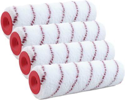 Sorex Muur verfroller - 4x - anti spat - vacht - polyester - geweven - pluisvrij - 7,2 x 18 cm