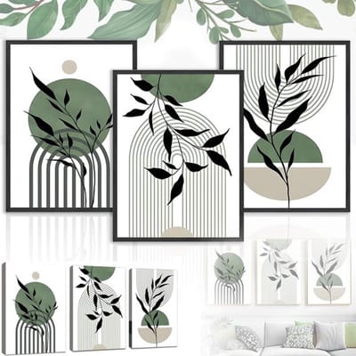 Dailygoods- Muurposter Set van 3 - Boho Wanddecoratie - Abstracte Geometrische Posters - Waterdicht Canvas - 30x40 cm - Hoge Kleurnauwkeurigheid