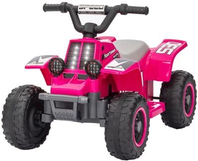 Elektrische Kinderquad - Voertuig met 4 Wielen - 6V - tot 3 km/u - Kinderen 1,5-3 jaar - voor- en achteruitrijdbaar - met LED-koplampen - Kindervoertuig - Accuvoertuigen - Roze