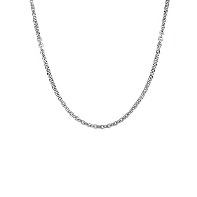 Zilver Gerhodineerde Collier anker plat 1 1330060 50 cm