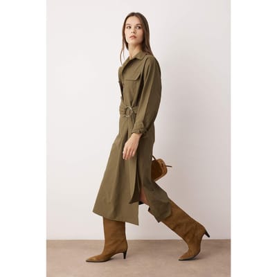 Damesjurk, plat model, midi-lengte, casual/casual A-lijn
