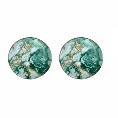 Clip oorbellen groen 2 cm