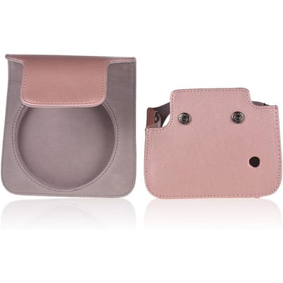 Andoer Beschermhoes PU Leer Tas met Verstelbare Riem voor Fujifilm Instax Square SQ6 Instant Film Camera Roze