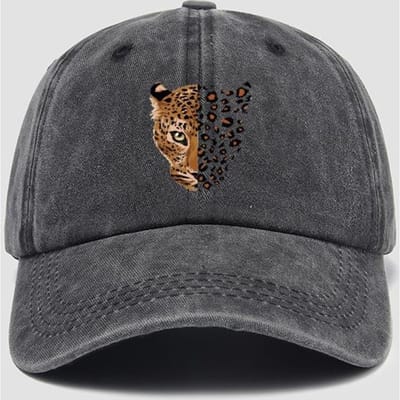 Casquette de Baseball Vintage Léopard Personnalisée Mode Décontractée Casquette de Baseball Montrant le Visage Petite Décontractée Polyvalente Chapeau Imprimé black