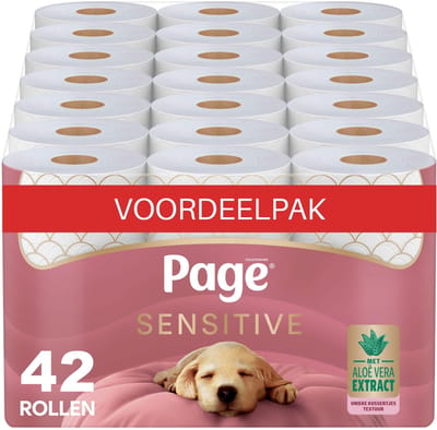 Page® toiletpapier - Sensitive wc papier - 42 rollen - met Aloë Vera extract - Voordeelverpakking