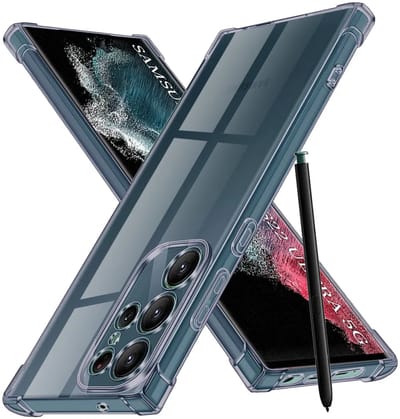 Hoesje geschikt voor Samsung Galaxy S22 Ultra - Techsuit Shockproof Silicone Back Cover - Zwart
