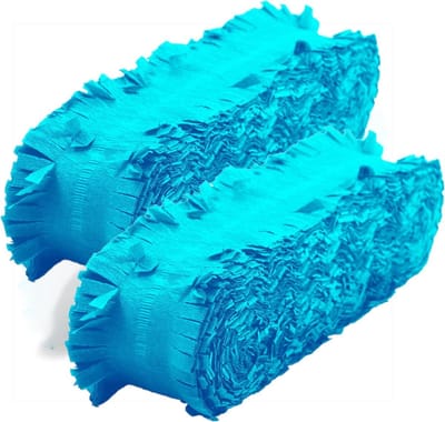 Folat Feest/verjaardag versiering - 2x - crepe slingers - blauw - 24 meter - papier - feestartikelen