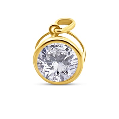 New Bling 9NBSAM-G230366 Gouden hanger - Zirkonia - Rond - 7,9mm Doorsnee - 14 Karaat - Cadeau voor haar - Goud