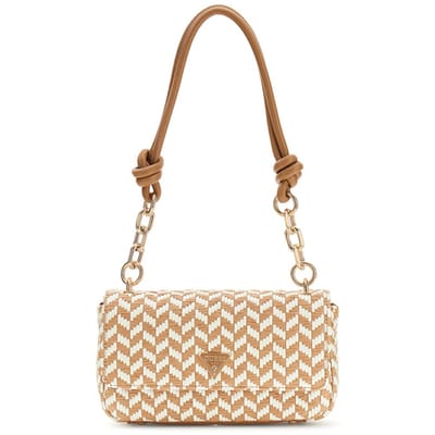 GUESS schoudertas Tessi Flap Shoulder Bag Cognac Multi Lichtbruin