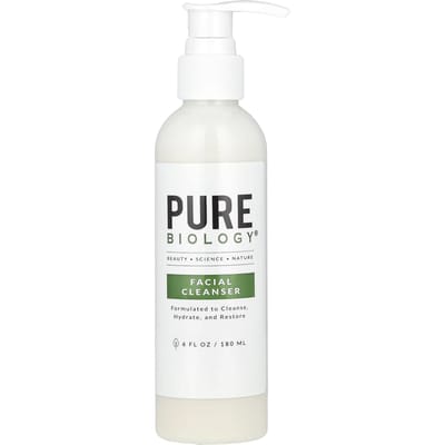 Pure Biology, Fision Wrinkle Relieving Facial Cleanser, 6 fl oz (180 ml) white