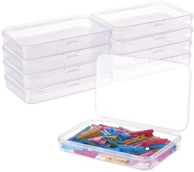 Dailygoods- Opbergdoos - 10 Pack - 13x8.5x2cm - Plastic - Deksels - Voor Kralen/Accessoires - Efficiënt en Praktisch - Opbergcontainers
