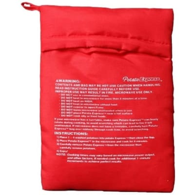 Sac de pommes de terre au micro-ondes réutilisable Express pour cuiseur de pommes de terre au micro-ondes, cuiseur de pommes de terre au four, pommes de terre parfaites, pochette rouge de 4 minutes rouge