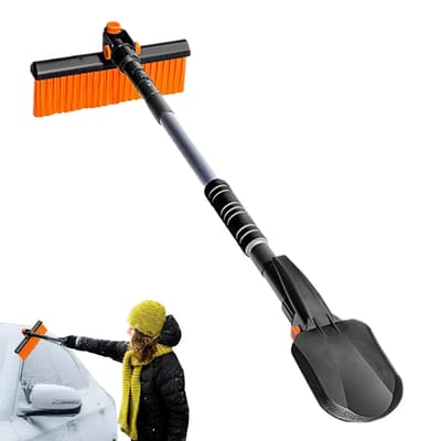 Opvouwbare Sneeuwschep - Uittrekbare Krabber - Winterse Auto Reiniging - Verstelbare Telescoopsteel - Tot 118 cm - Zwart