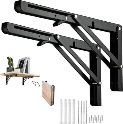 Inklapbare Zware Planksteun 2 Stuks - Ruimtebesparende Wandbeugel voor Planken en Tafels