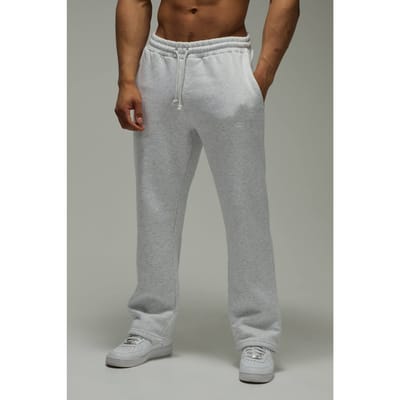 One More Rep Rechte Pijp Gegraveerde Joggers | Grey Marl | Size Small