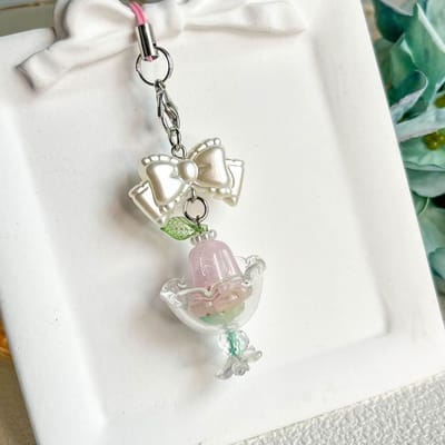 Japanse Stijl Retro Stijl Telefoon Hanger Schattige IJslolly Ontwerp Charms Kralen Voor iPhone 16 Airpod Oordopjes Sleutelhanger Ins Korea Y2K white