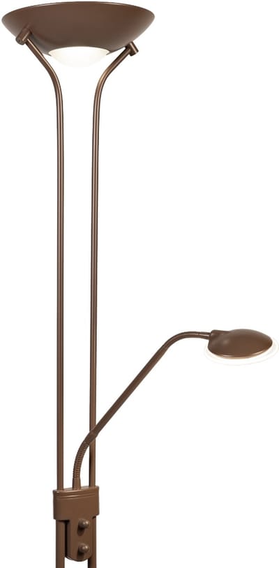 Lumidora Vloerlamp 75514 - FOSHAN - 2 Lichts - Ingebouwd LED - 18.0 Watt - 1620 Lumen - 2700 Kelvin - Bruin - Metaal - Met dimmer - ⌀ 25 cm