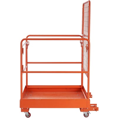 Veiligheidskooi voor heftruck, 920 x 1045 mm, Persoonsmand voor heftruck met 4 wielen, Laadvermogen 544,31 kg, Heavy Duty Werkplatform, Opvouwbare Hefmand