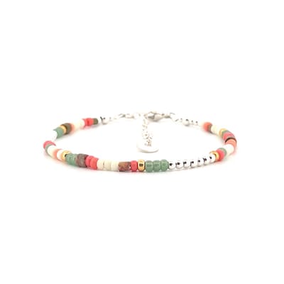 IbizaMen - heren - armband - 925 sterling zilver - oranje - 3mm - 18cm lang & 4cm verstelbaar (tot 22cm)