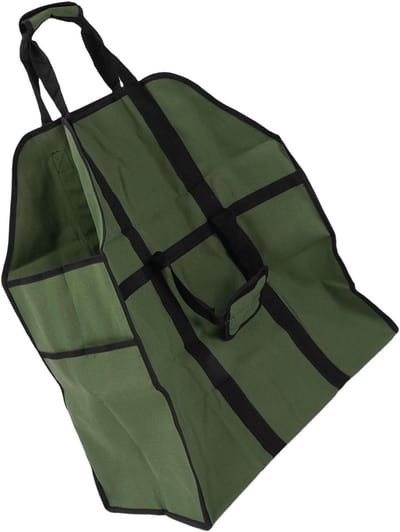 Brandhout Tasdrager - Houtopslag Houder - Outdoor Hout Opslag - Waterdichte Constructie - 27D x 20B x 6H cm - Bruin
