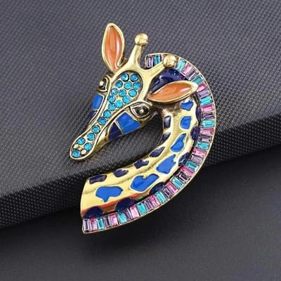 Dames Barok Luxe Strass Giraffe Design Broche, Dagelijks Banket Vakantiefeest Jurk Accessoires, Cadeaus voor Meisjes black