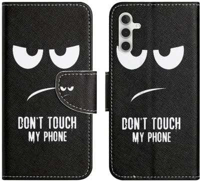 Hoesje Geschikt voor Samsung Galaxy A26 - Print Book Case met Pasjeshouder - Standaard - Magneet Sluiting - Don't Touch