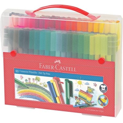 Faber-Castell stiften - Connector - cadeauset viltstiften - 80 stuks in koffer - FC-155579