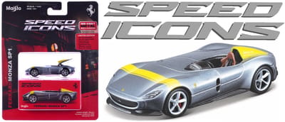 Maisto Ferrari Monza - Modelauto - Schaal 1:64 - Zilver/Geel