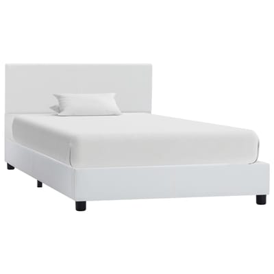 vidaXL - Bedframe - kunstleer - wit - 100x200 - cm