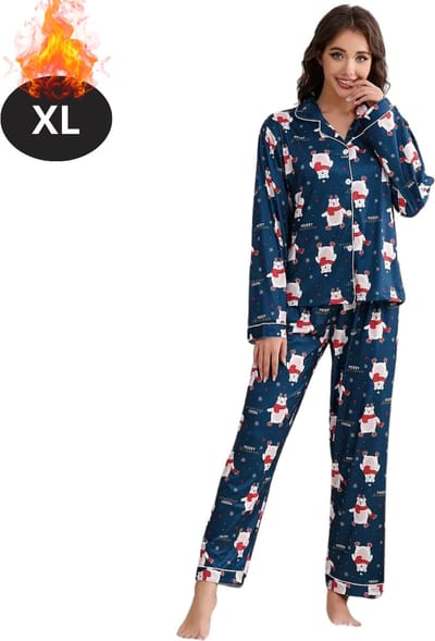 Bovista Kerst Pyjama - Dames - Kerstpyjama - Vrouwen - Slaapkleding Volwassenen - Set - Broek - Shirt - Christmas - Maat XL