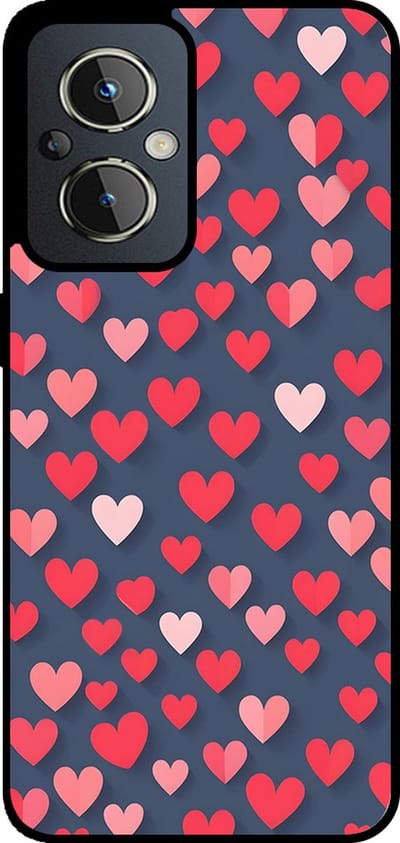 Smartphonica Telefoonhoesje Geschikt voor OnePlus Nord N20 5G met Roze en Rode Hartjes Opdruk - TPU Backcover Case With Rosé and Red Heart Design geschikt voor OnePlus Nord N20 5G